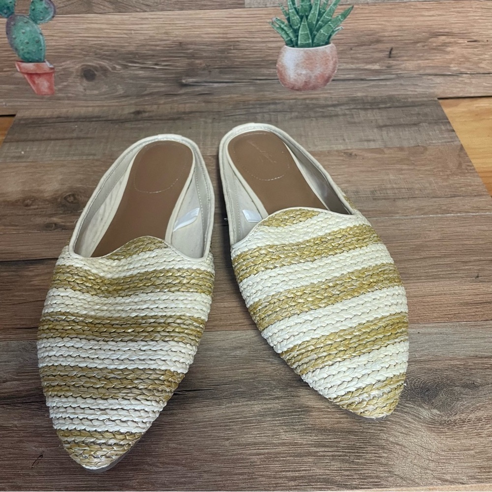 Universal Threads women’s Rattan Stripe Mules size 9.5 neutral tan beige - Picture 6 of 6